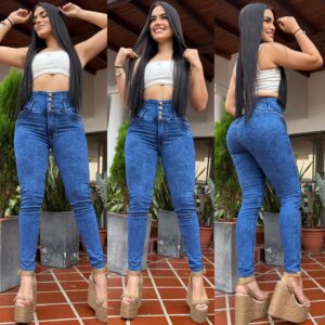 Jean Push Up "Efecto Nieve" 4 Botones