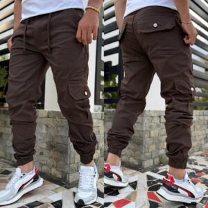 Pantalón Jogger Cargo Urbano para Hombre - Marrón Chocolate