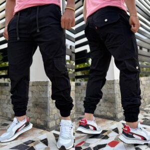 Pantalón Jogger Cargo Urbano para Hombre - Negro Clásico