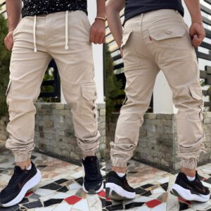 Pantalón Jogger Cargo Urbano para Hombre - Beige Claro