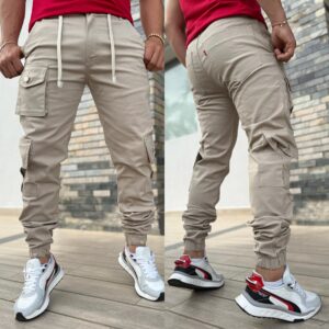 Pantalón Jogger Cargo Urbano para Hombre - Beige Hueso