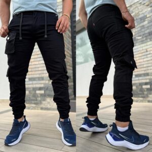 Pantalón Jogger Cargo Urbano para Hombre - Negro Intenso