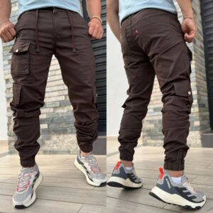 Pantalón Jogger Cargo Urbano para Hombre - Marrón Café